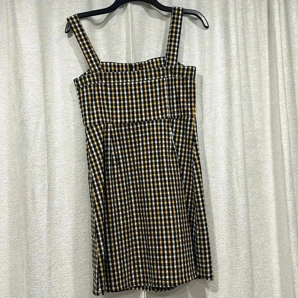 Hollister Checkered Yellow/Black Dress Size Small - Picture 4 of 5